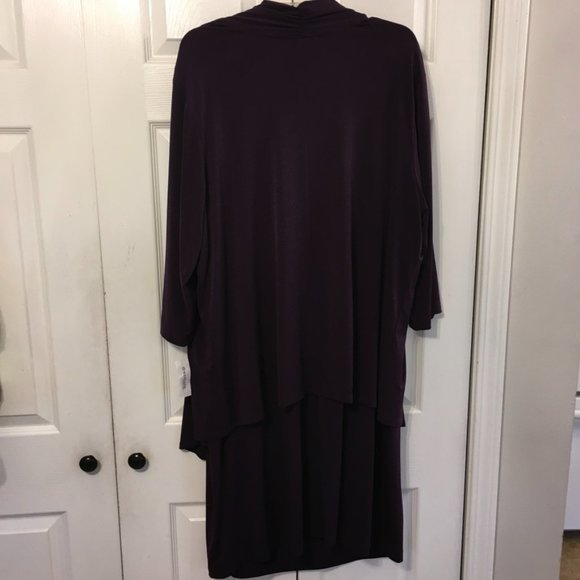 Dress Barn Plum One Piece Dress & Jacket - Picture 5 of 8